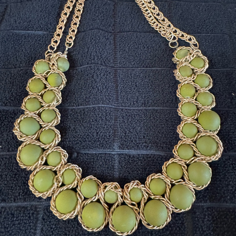 Elegant Gold and Green Necklace